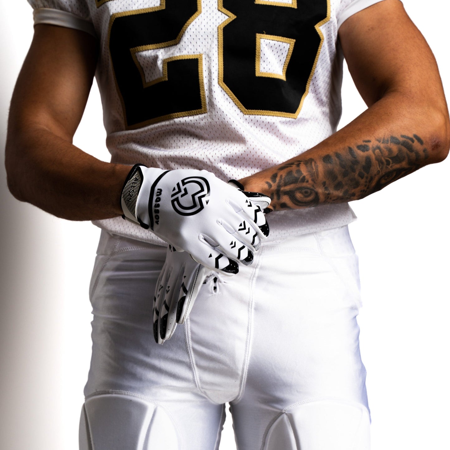 White/Black ALLSZN Receiver Gloves
